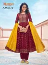 Amrut By Banwery Rayon Kurti With Bottom Dupatta Wholesale Shop In Surat